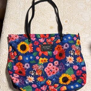 Rosetti Vibrant Floral Tote - Black and Multicolor